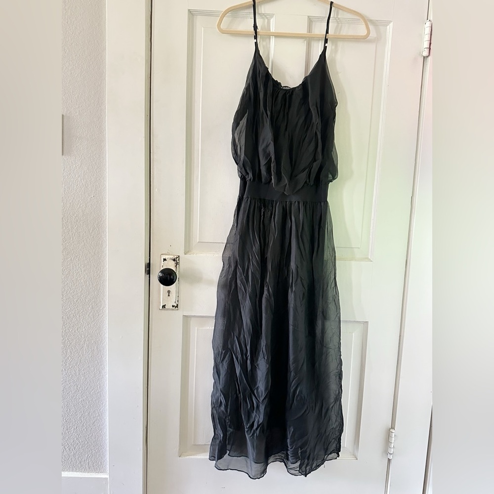 Ladies black midi dress. Size small.